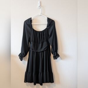 Short Black Women's Dress with Open Back